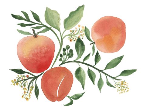 Peaches Art Print Good Honey Handmade By Tonja Wilcox