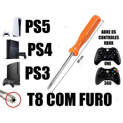 Chave Torx 8 T8 Guia Furo Para Abrir Controle E Console Do Xbox One