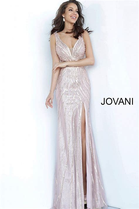 Jovani 02320 Side Cutouts Beaded Dress