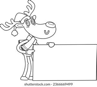 Santa And Reindeer Clipart Black And White Royalty Free Images Stock