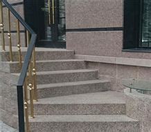 Granit Korall Deck Stair Steps And Risers Red Granite Stairs Steps