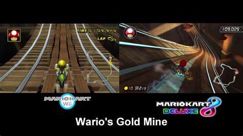 Warios Gold Mine Mario Kart Wii And 8 Deluxe Comparison Youtube