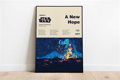 STAR WARS POSTER A New Hope Poster Mid Century Modern Poster Minimalist ...