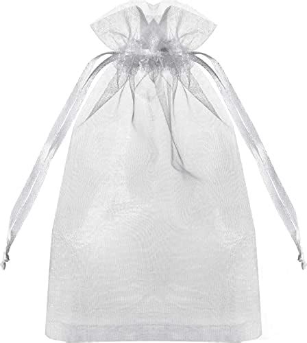 Amazon Pcs Sheer Organza Bags White Wedding Favor Bags With