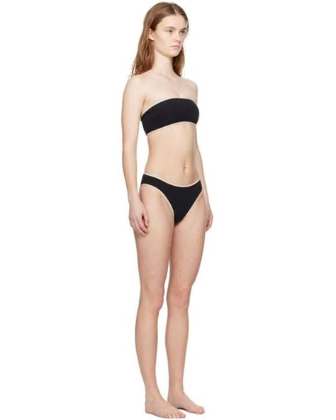 Totême Stripe Edge Bikini Top in Black Lyst