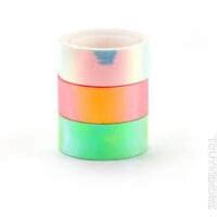 Lot De 3 Tapes Iridescent Miroir Blanc Orange Et Vert à Prix Carrefour