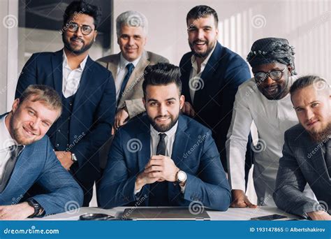 Multiracial Group Of Business Team Consisting Of Men Only With