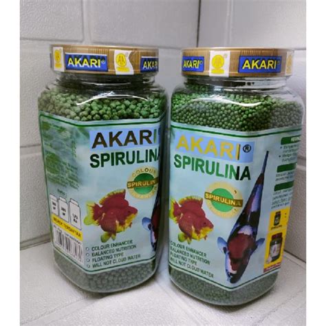 Jual PELET AKARI SPIRULINA 300 GRAM PAKAN IKAN KOI PAKAN IKAN KOKI