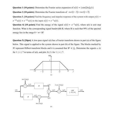 Solved Question 1 10 Points Determine The Fourier Series