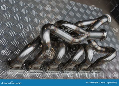 Car Engine Exhaust Manifold Stainless Steel Stock Photo Image Of