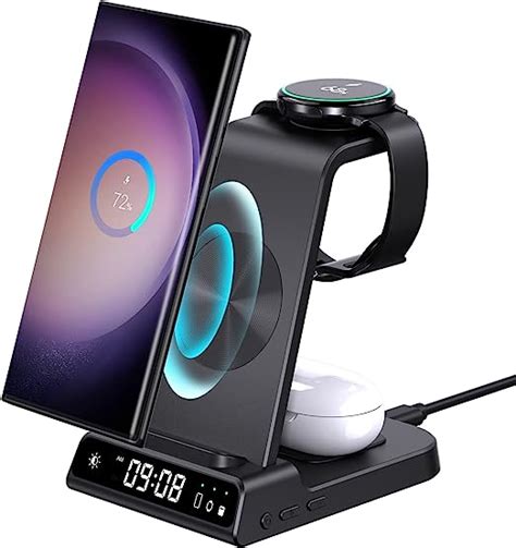 Wireless Charger For Samsung Galaxy S22 Ultra Samsung Charging Station With Clock