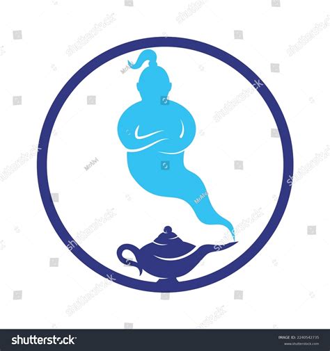 Genie Lamp Logo Designs Vector Genie Stock Vector Royalty Free