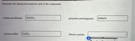 Solved: Determine the chemical formula for each of the compounds ...