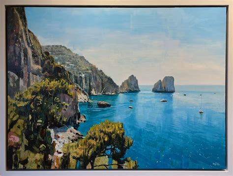 Mark Sofilas Magical Capri Impressionist Seascape Painting No Naked