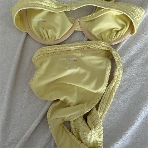 Pacsun Yellow Bikini Set Worn Once Rly Good Depop