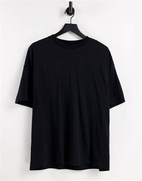 Asos Design Oversized T Shirt With Crew Neck In Black Asos T Shirt Vest Mannen T Shirts Mouwen