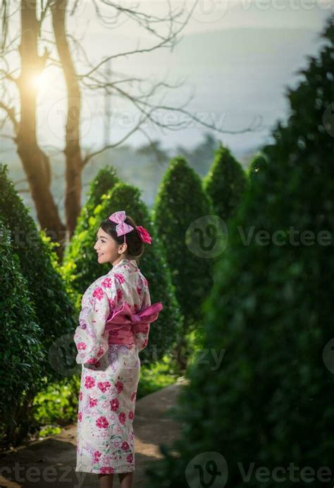 Beautiful Young Woman Wearing Japanese Traditional Yukata 23306156