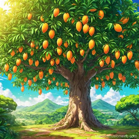 Mango Tree Illustration | Stable Diffusion Online