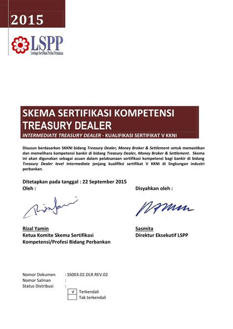 PDF SKEMA SERTIFIKASI KOMPETENSI TREASURY DEALERlspp Or Id Wp Content