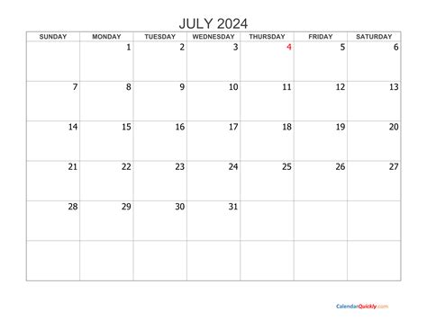 Blank Calendar July 2024 Free Printable Stickers April 2024 Calendar