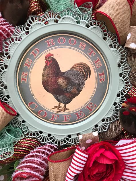 Reserved For Janet Rooster Wreath Country Wreath Rooster Decor