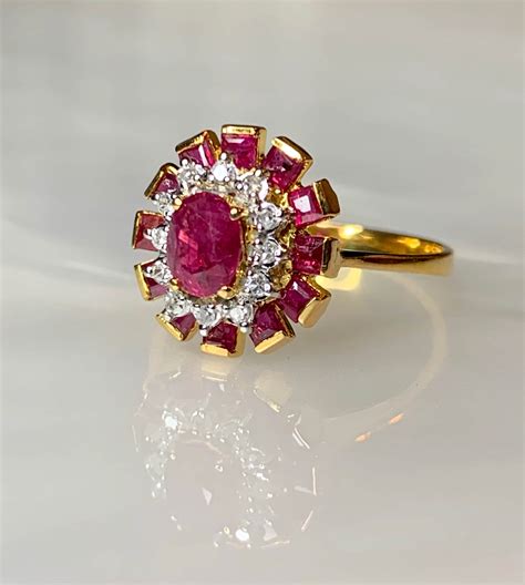 Vintage Ruby Ring, Ruby Engagement Ring, Ruby Ring, Art Deco Ruby Ring ...