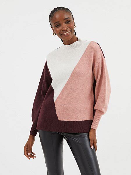 Lilac Assorted Pastel Colour Block Knitted Jumper Women George At Asda