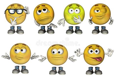 Set Of Smiley 3d Emoticons Stock Illustration Illustration Of