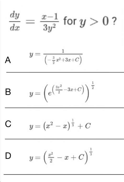 Solved What Is The General Solution To The Differential