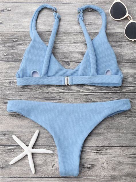 Low Waisted Padded Scoop Bikini Set In LIGHT BLUE ZAFUL 2023