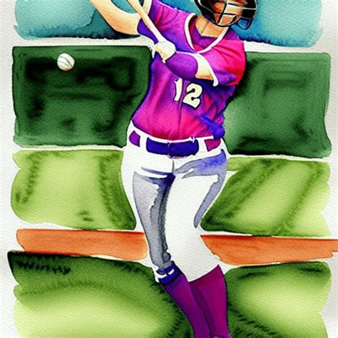 Softball Watercolor Graphic · Creative Fabrica