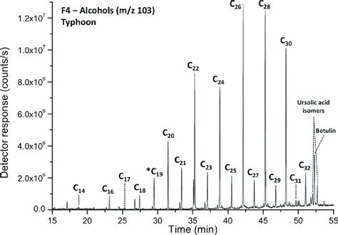 A Representative GC MS Chromatogram Showing A Predominantly Even Carbon