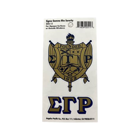 Sigma Gamma Rho Crest Decal Sticker Sigma Gamma Rho Divine 9 D9 Greek