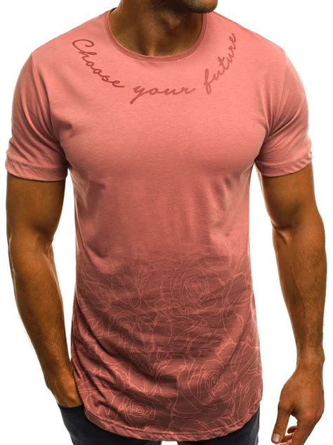 OZONEE B 181600 Camiseta De Hombre Rosa OZONEE