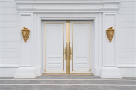 Premium Photo Stylish Elegance Captivating Modern White House Doors