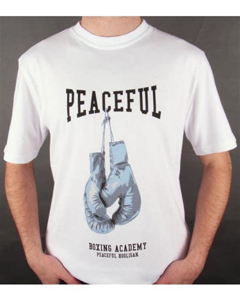 Peaceful Hooligan Gloves T-shirt White - Peaceful Hooligan from 80s ...