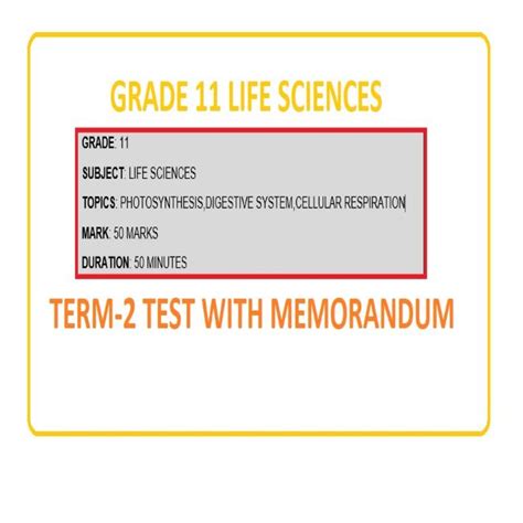 GRADE 11 LIFE SCIENCES TERM 2 TEST WITH MEMORANDUM 2021 Teacha