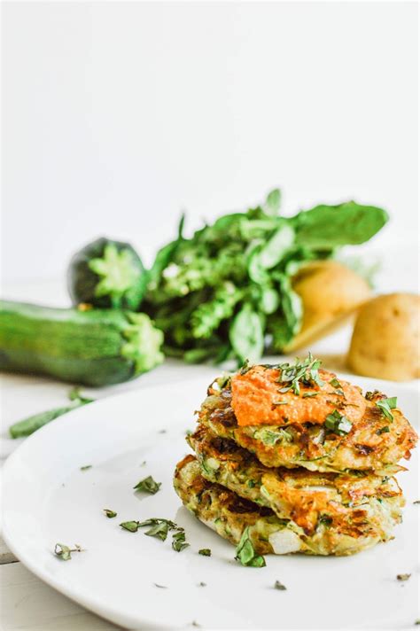 Healthy Zucchini Potato Fritters Recipe Plant Based Scotty