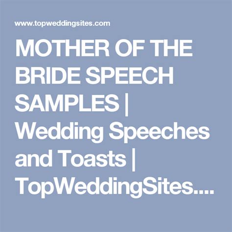 Mother Of The Bride Speech Guide with Examples | Wedding Speeches ...