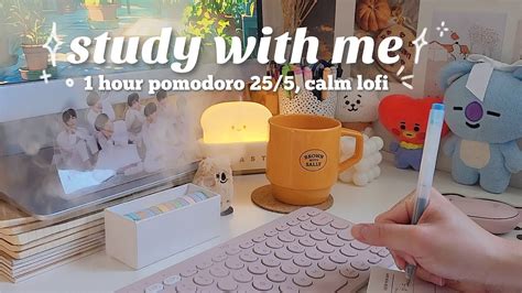 1 HOUR STUDY WITH ME Pomodoro 25 5 Calm Lofi Music Typing Cozy