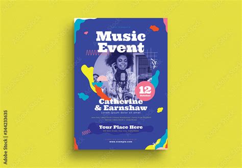 Music Event Flyer Layout Stock Template | Adobe Stock