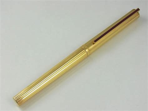 S T Dupont Classic Vermeil Sterling Silver 925 Pinstripe Fountain Pen