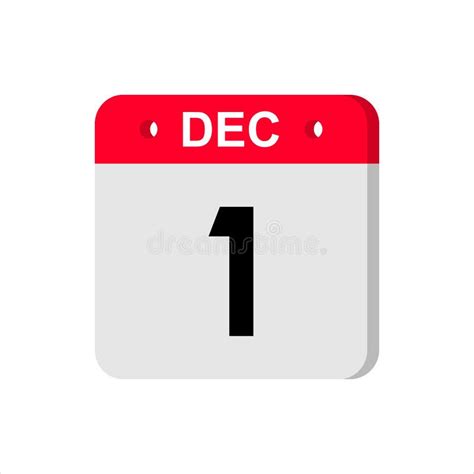 Calendar Vector Icon On White Background December 13 Stock Vector