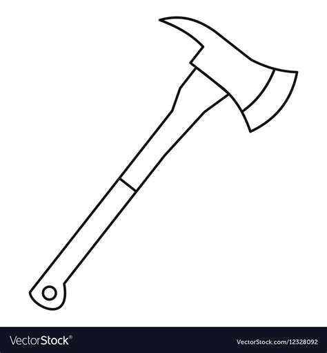 Axe icon outline style Royalty Free Vector Image