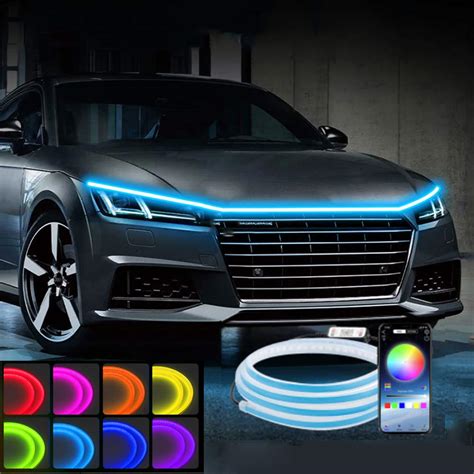 Led Car Hood Strip Lights App+Remote Control – CarLightClub