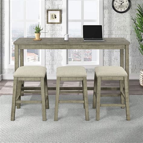 Amazon P Purlove Piece Bar Table Set Counter Height Dining Pub