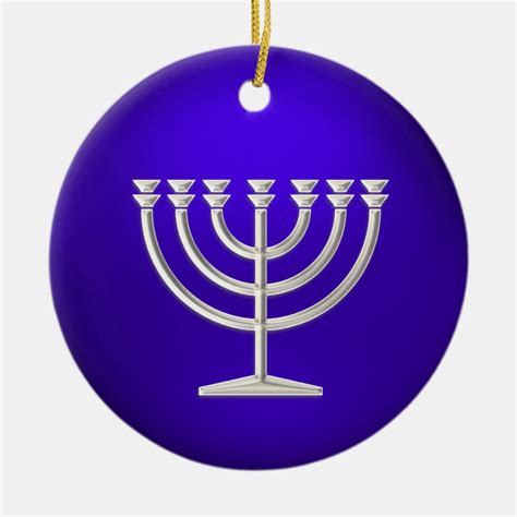 Silver Menorah Hanukkah Ornament Zazzle