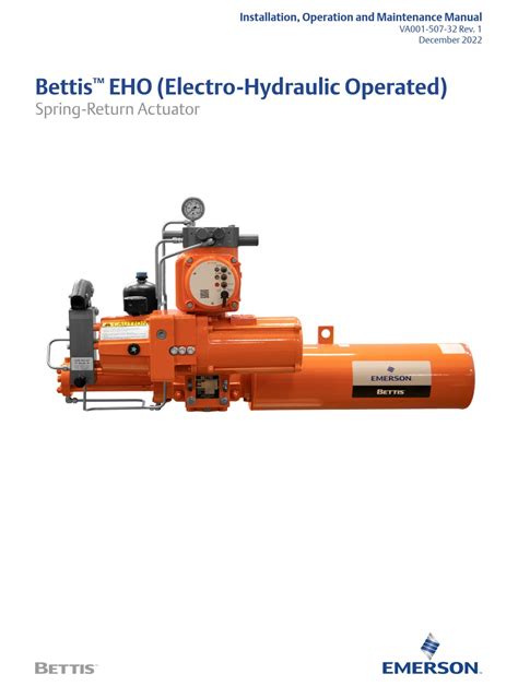 Emerson Bettis Eho Installation Operation And Maintenance Manual Pdf