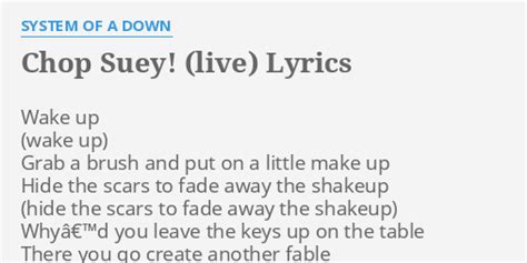 Chop Suey Live Lyrics By System Of A Down Wake Up Grab A