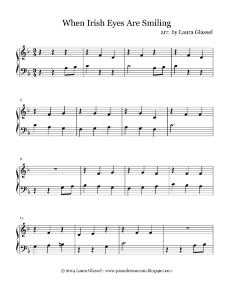 When Irish Eyes Are Smiling By Folk Song Easy Piano Digital Sheet Music Sheet Music Plus